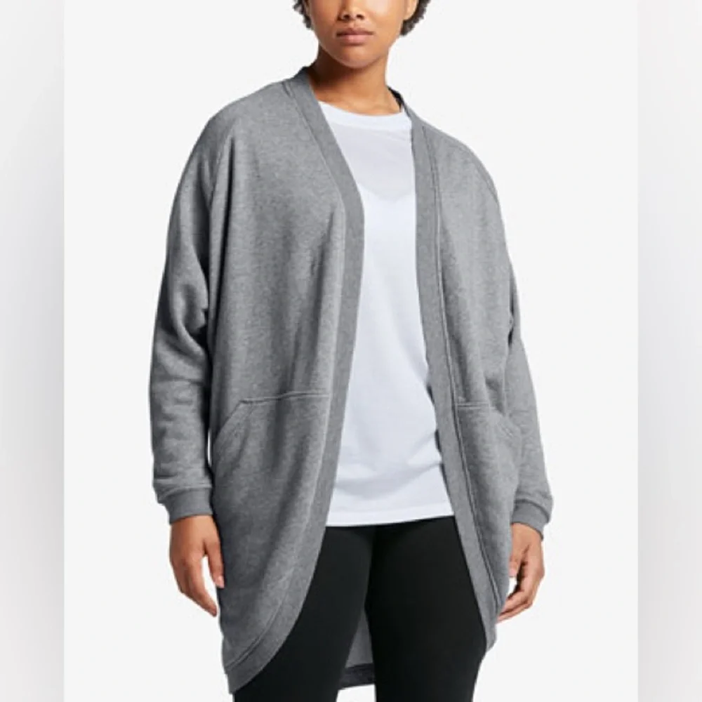 Nike Sportswear‎ Open Cardigan Size M Cotton Blend Front Pockets